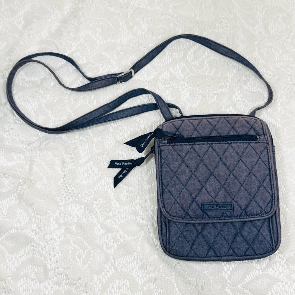 VERA BRADLEY Mini Hipster Crossbody purse in Moonlight Navy Denim